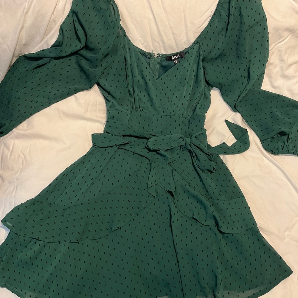 Trixxi Teal Long Sleeve Dress